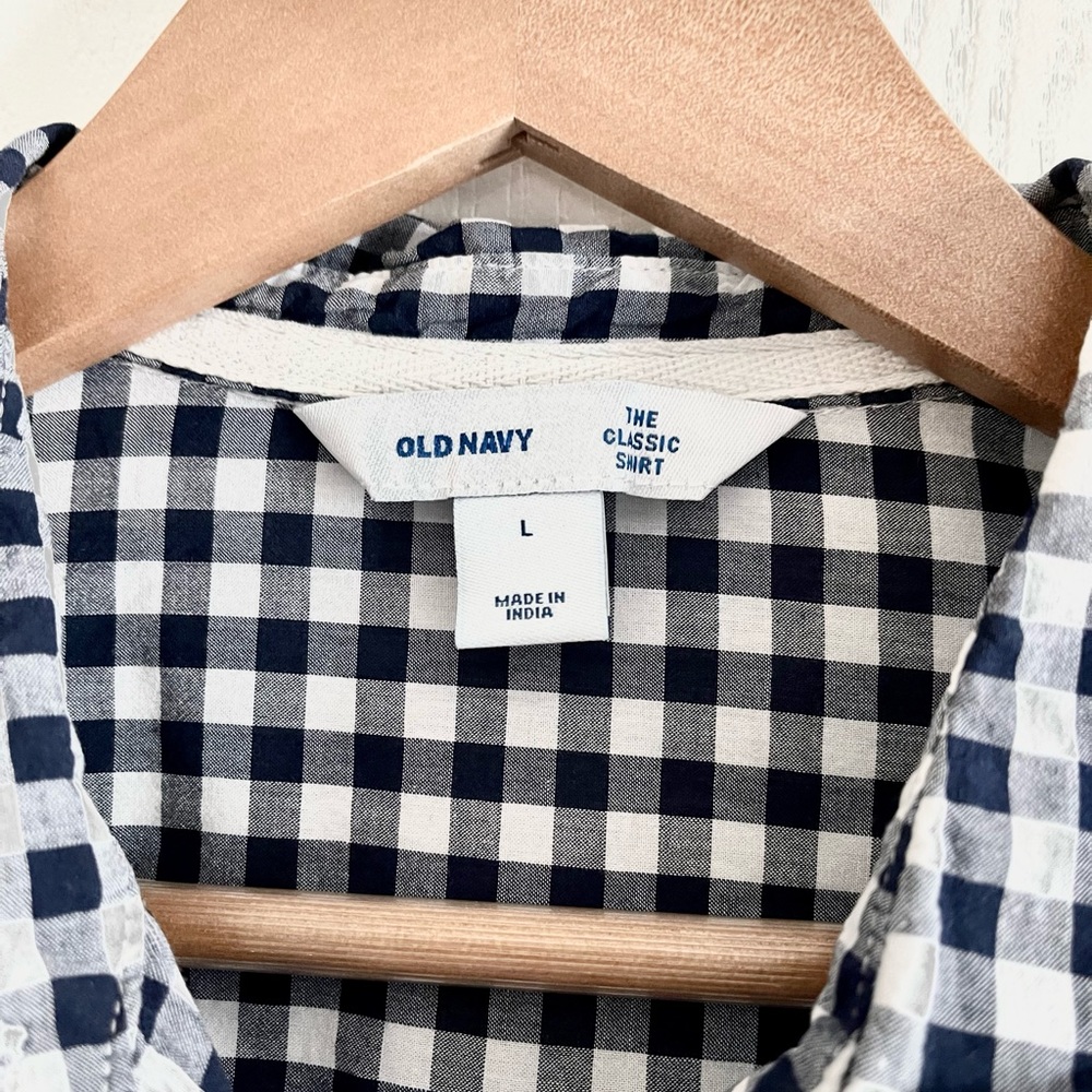 Old Navy Checkered Boyfriend button up